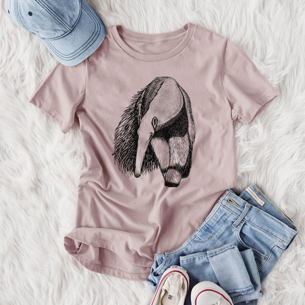 Giant Anteater - Myrmecophaga tridactyla - Women's Lightweight Relaxed Fit 100% Cotton Crewneck