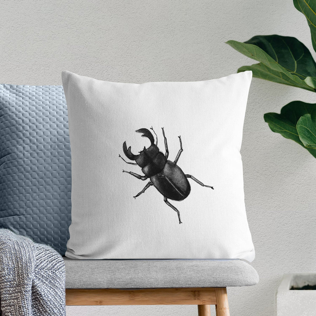 Dorcus titanus - Giant Stag Beetle - Throw Pillow Cover