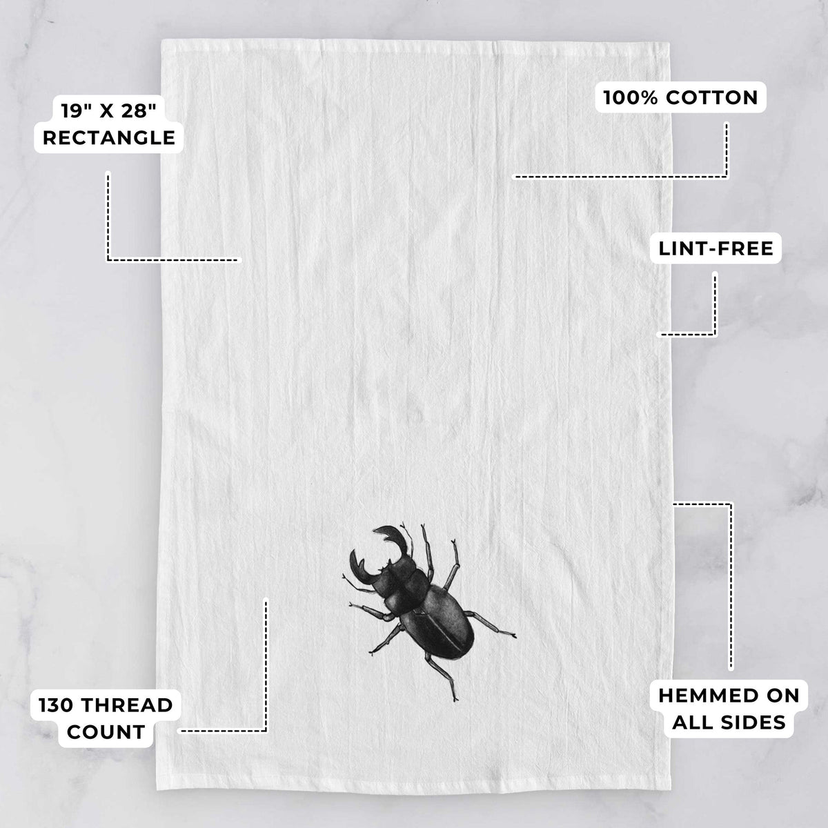 Dorcus titanus - Giant Stag Beetle Tea Towel