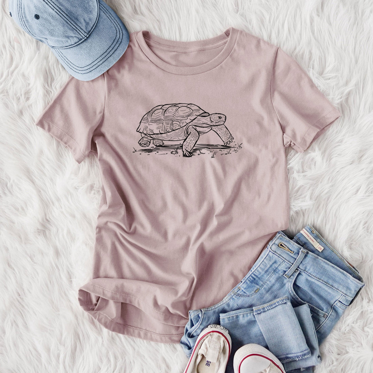 Gopher Tortoise - Gopherus polyphemus - Women's Lightweight Relaxed Fit 100% Cotton Crewneck