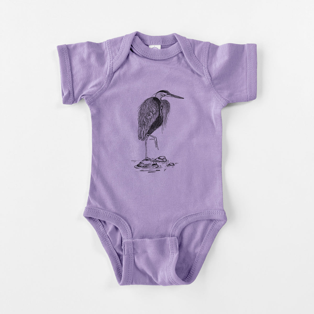 Ardea herodias - Great Blue Heron - Baby Fine Jersey Bodysuit