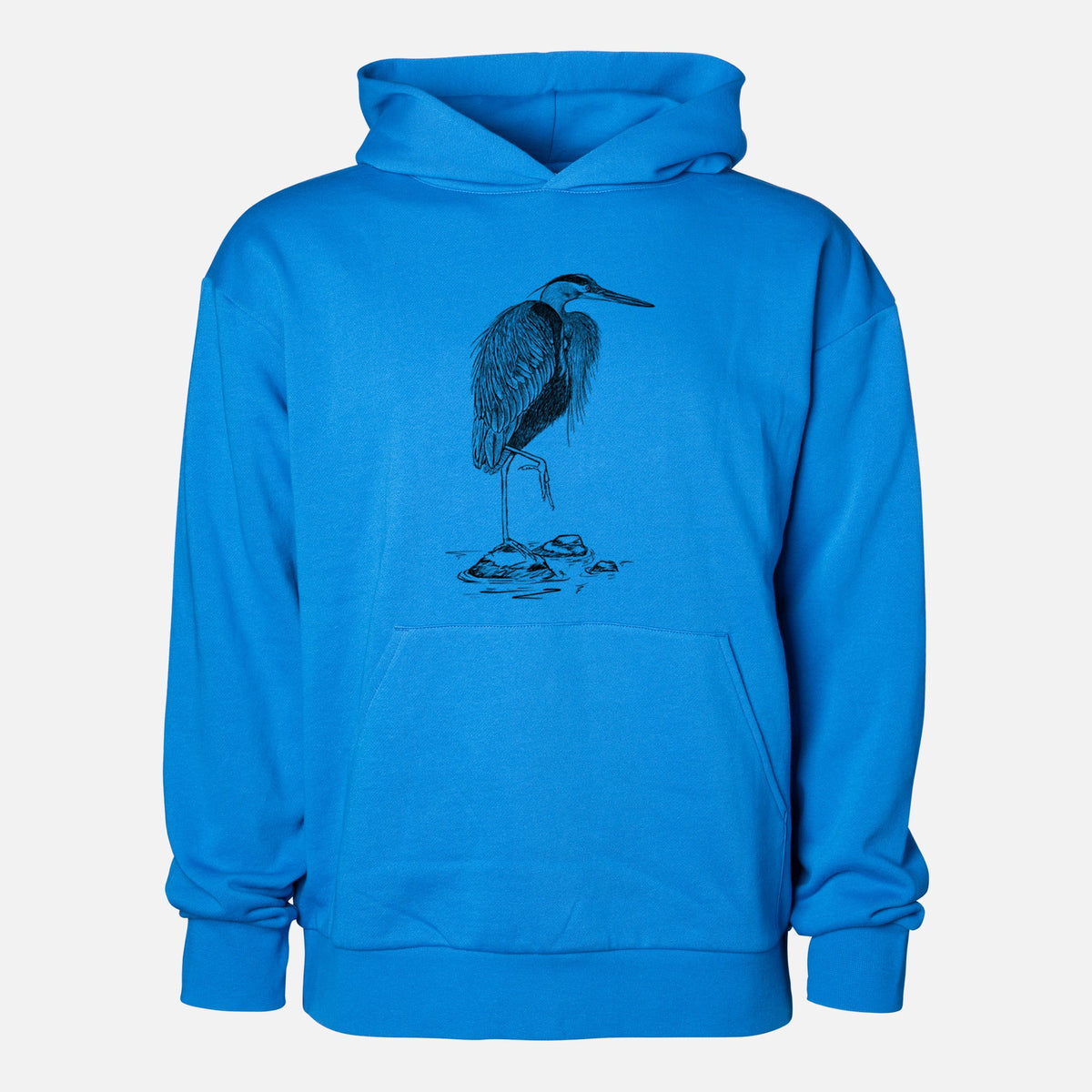 Ardea herodias - Great Blue Heron  - Statement Midweight Hoodie