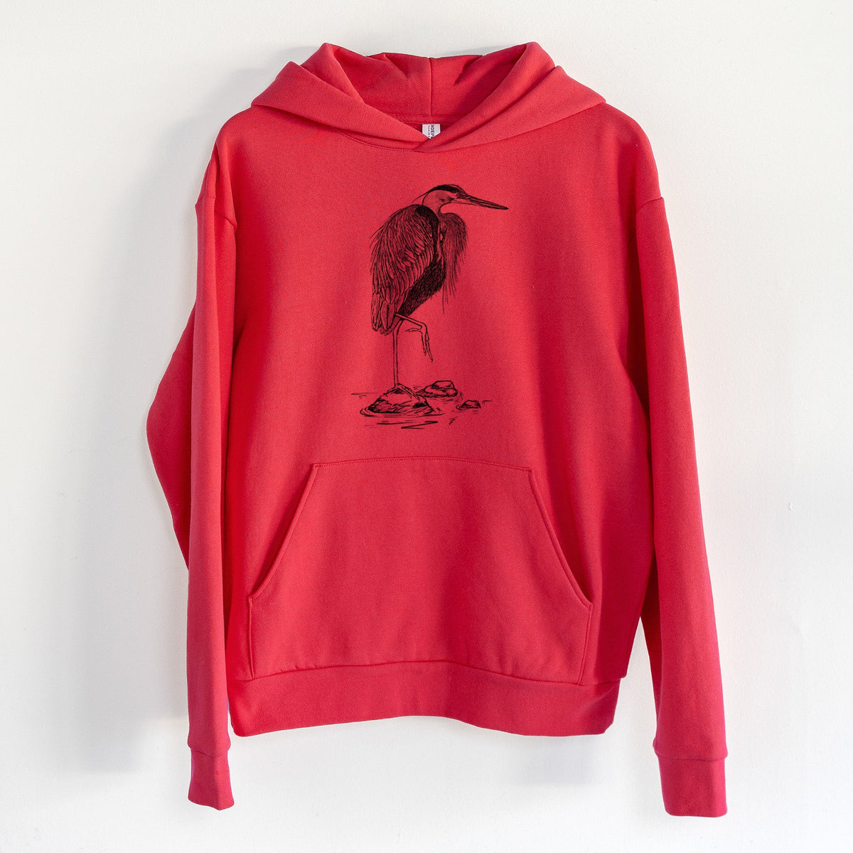 Ardea herodias - Great Blue Heron  - Statement Midweight Hoodie