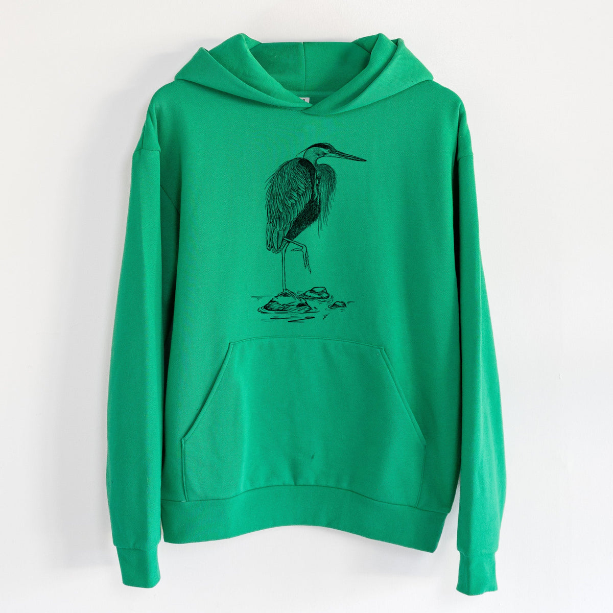 Ardea herodias - Great Blue Heron  - Statement Midweight Hoodie