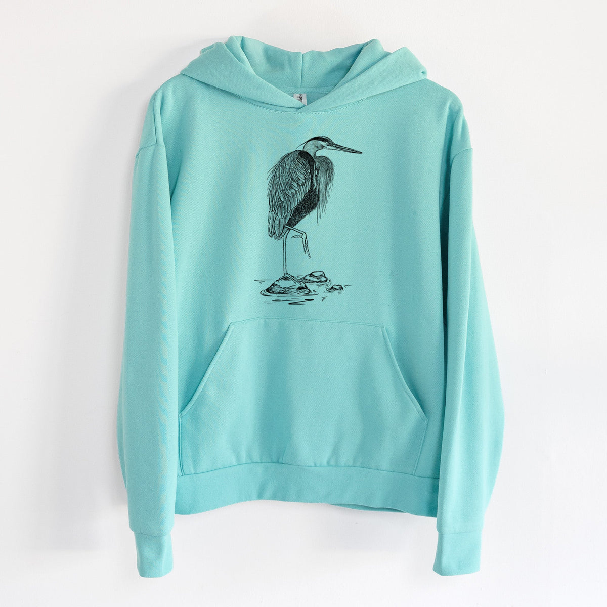 Ardea herodias - Great Blue Heron  - Statement Midweight Hoodie