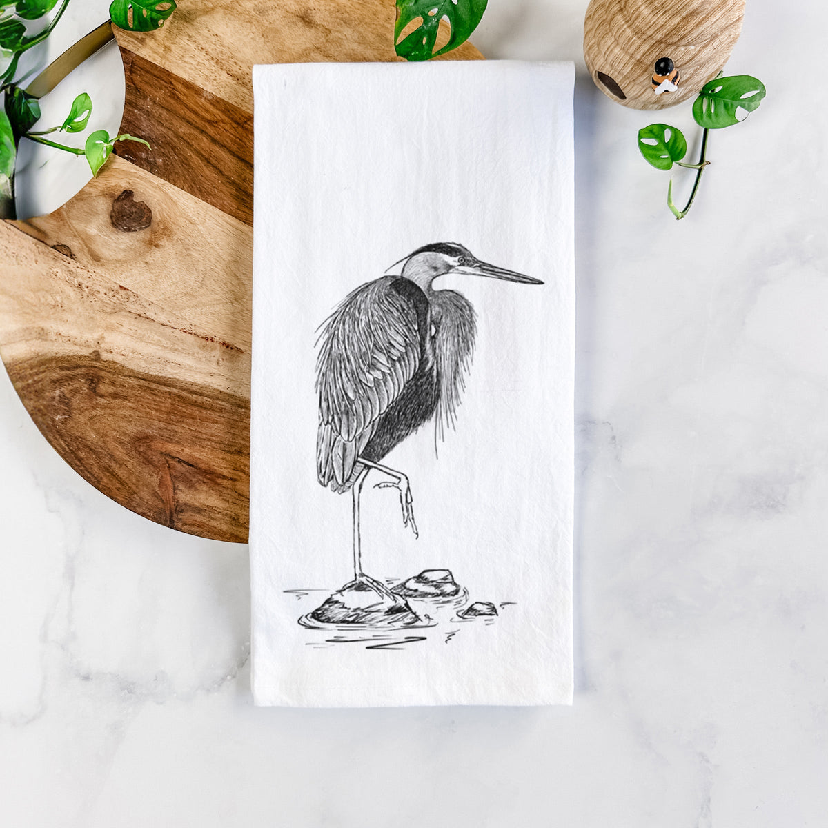 Ardea herodias - Great Blue Heron Tea Towel