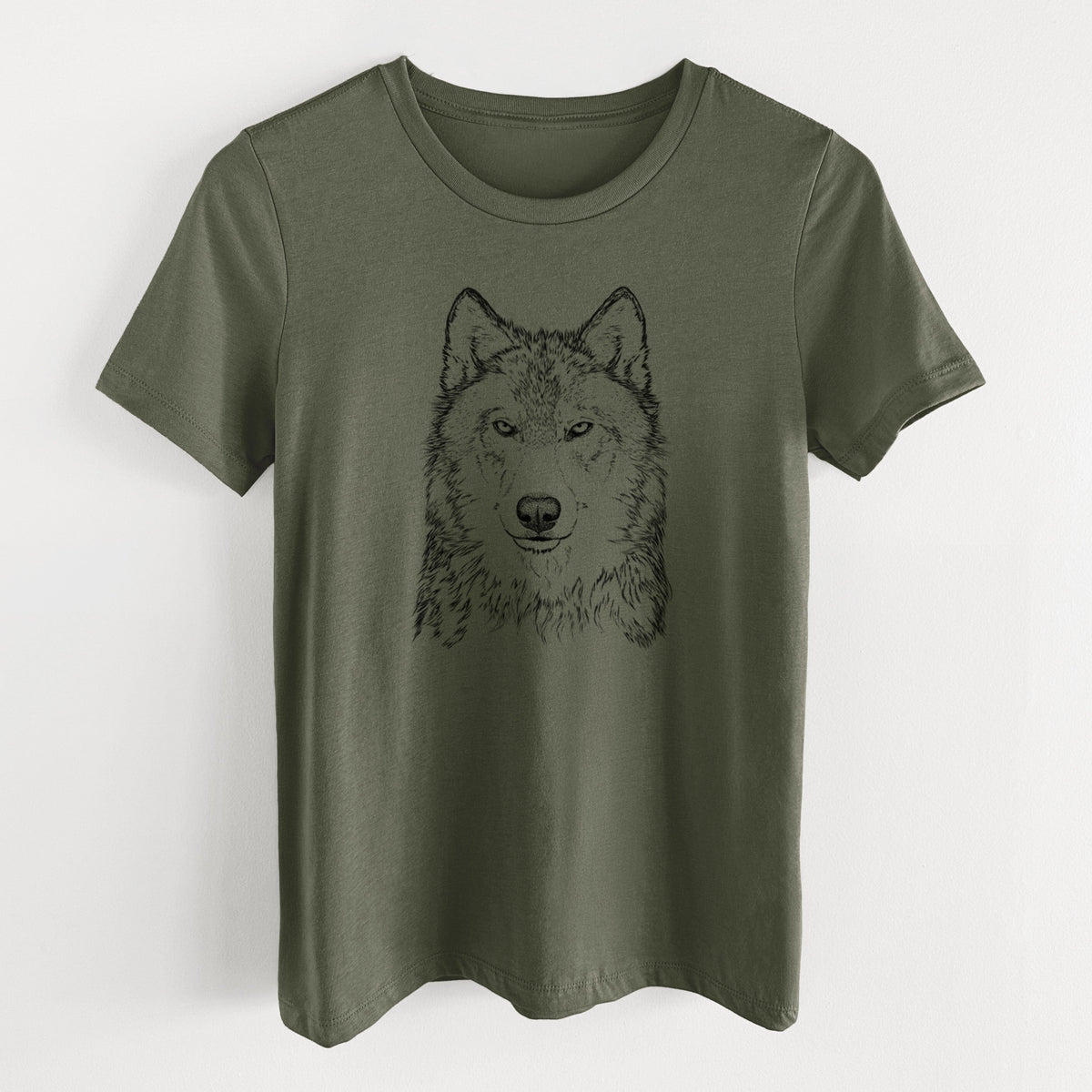 Grey Wolf - Canis lupus - Women's Lightweight Relaxed Fit 100% Cotton Crewneck