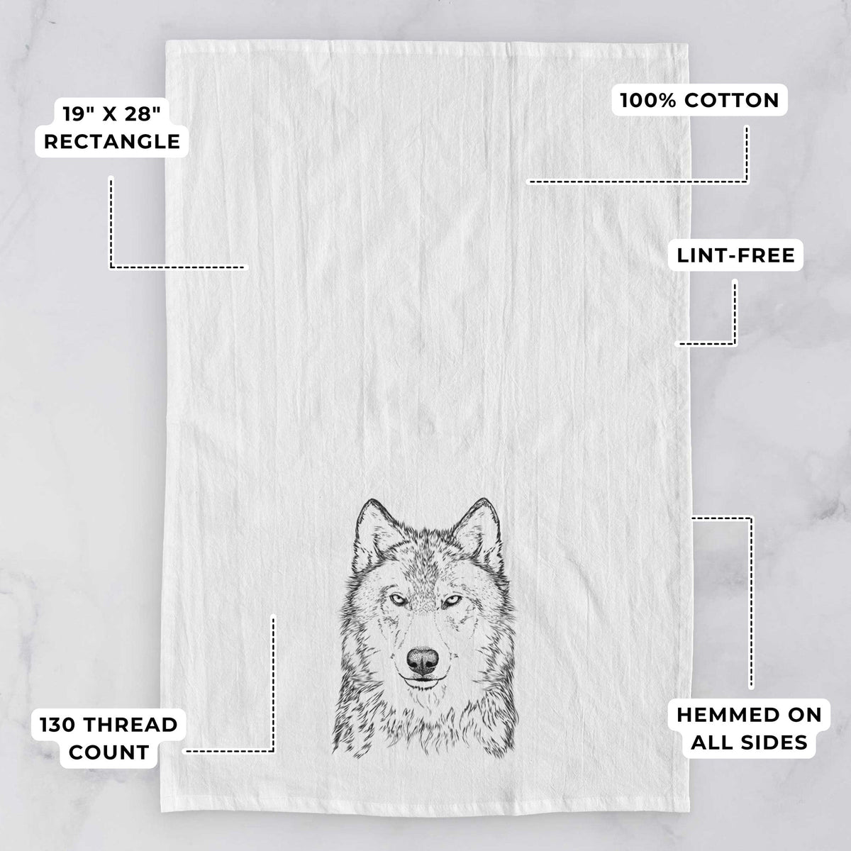 Grey Wolf - Canis lupus Tea Towel
