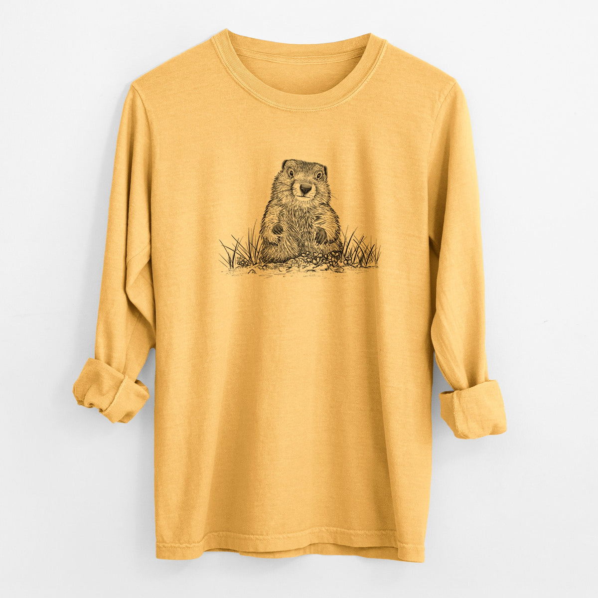 Groundhog - Marmota Monax - Unisex Comfort Colors 100% Cotton Long Sleeve