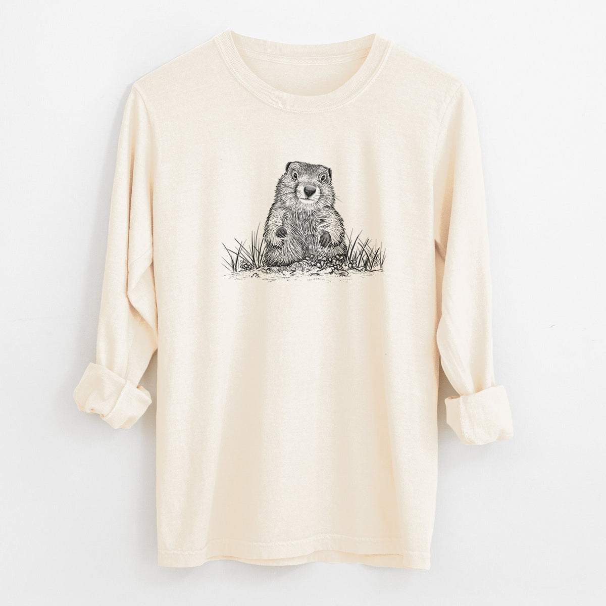 Groundhog - Marmota Monax - Unisex Comfort Colors 100% Cotton Long Sleeve