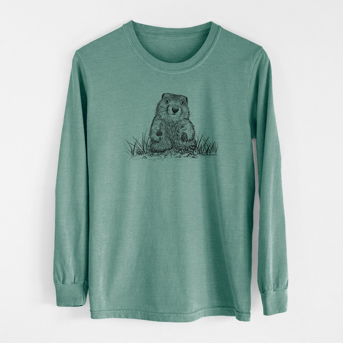 Groundhog - Marmota Monax - Unisex Comfort Colors 100% Cotton Long Sleeve