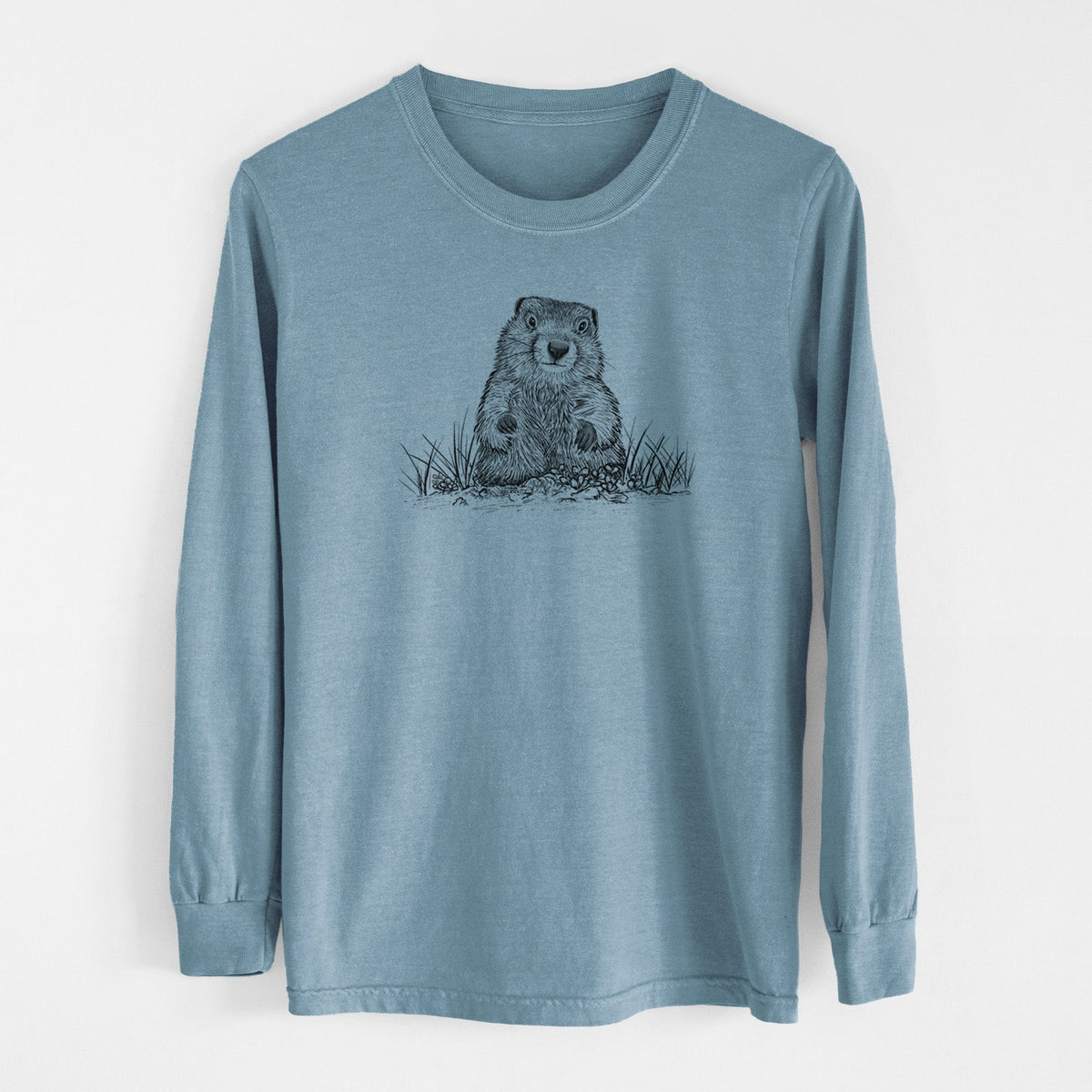 Groundhog - Marmota Monax - Unisex Comfort Colors 100% Cotton Long Sleeve