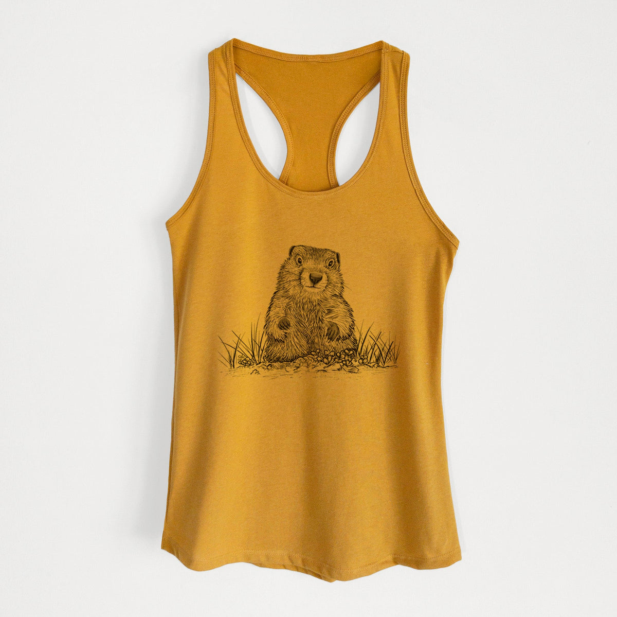 Groundhog - Marmota Monax - Women's Racerback Tanktop