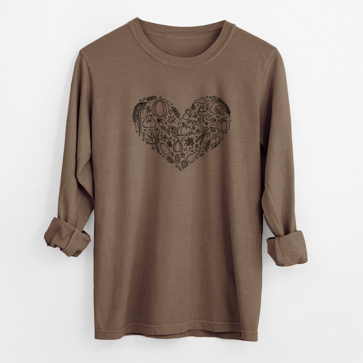 Heart Full of Fall - Unisex Comfort Colors 100% Cotton Long Sleeve