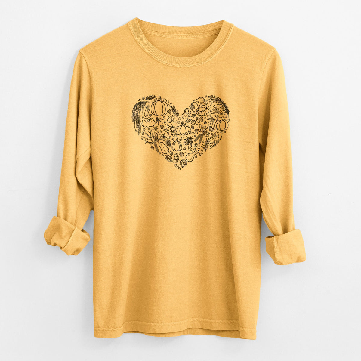 Heart Full of Fall - Unisex Comfort Colors 100% Cotton Long Sleeve