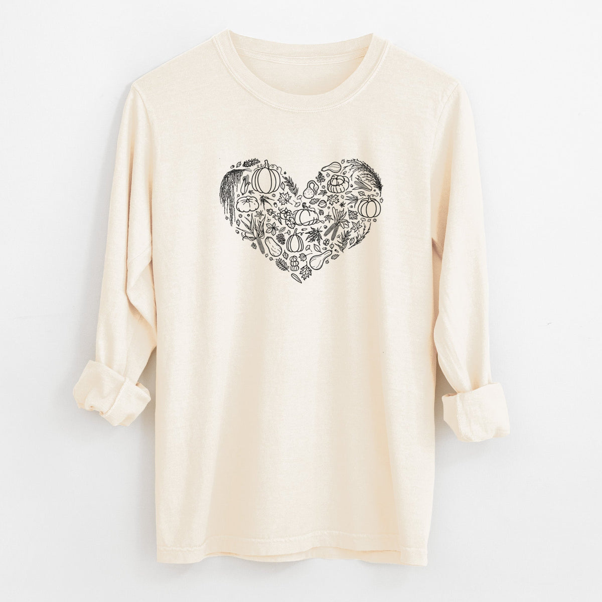 Heart Full of Fall - Unisex Comfort Colors 100% Cotton Long Sleeve