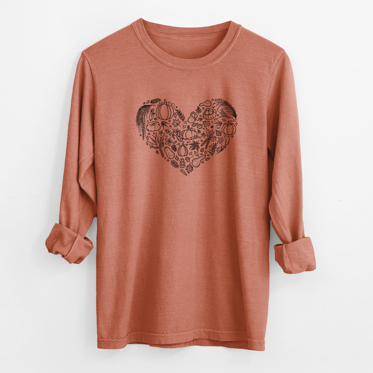 Heart Full of Fall - Unisex Comfort Colors 100% Cotton Long Sleeve