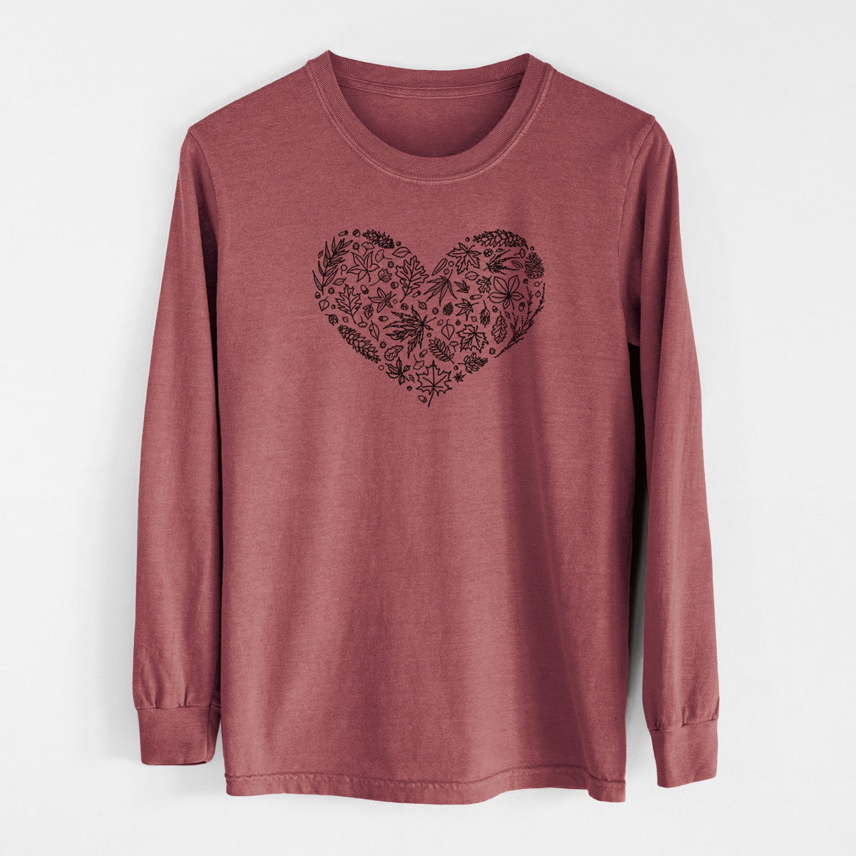 Heart Full of Autumn Leaves - Unisex Comfort Colors 100% Cotton Long Sleeve
