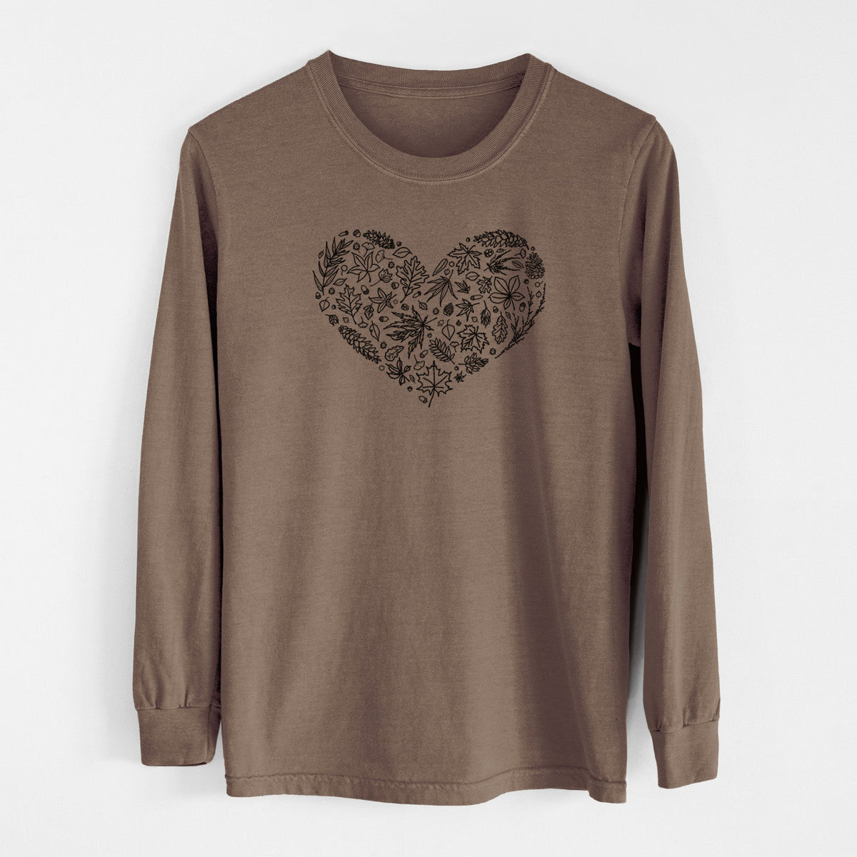 Heart Full of Autumn Leaves - Unisex Comfort Colors 100% Cotton Long Sleeve