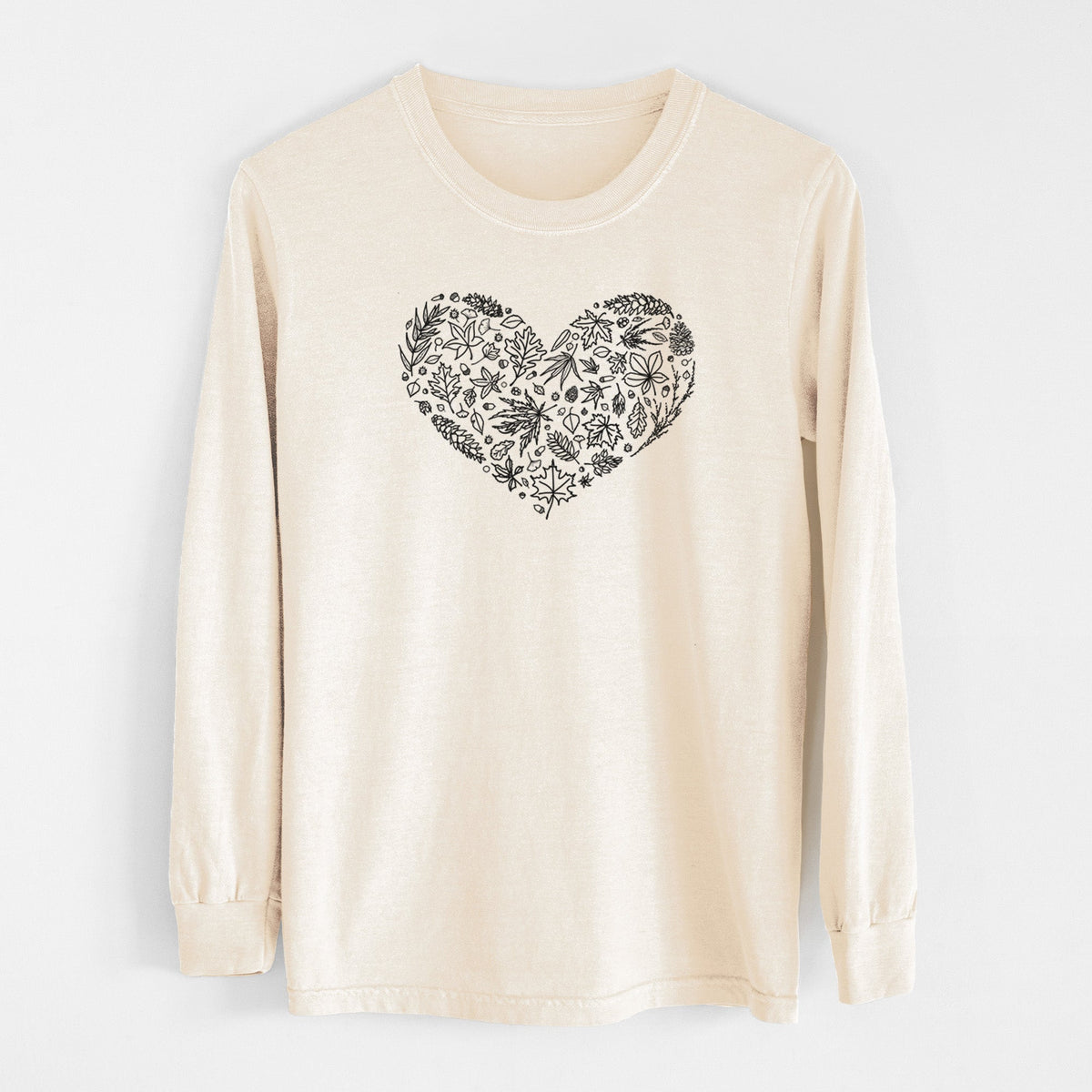 Heart Full of Autumn Leaves - Unisex Comfort Colors 100% Cotton Long Sleeve
