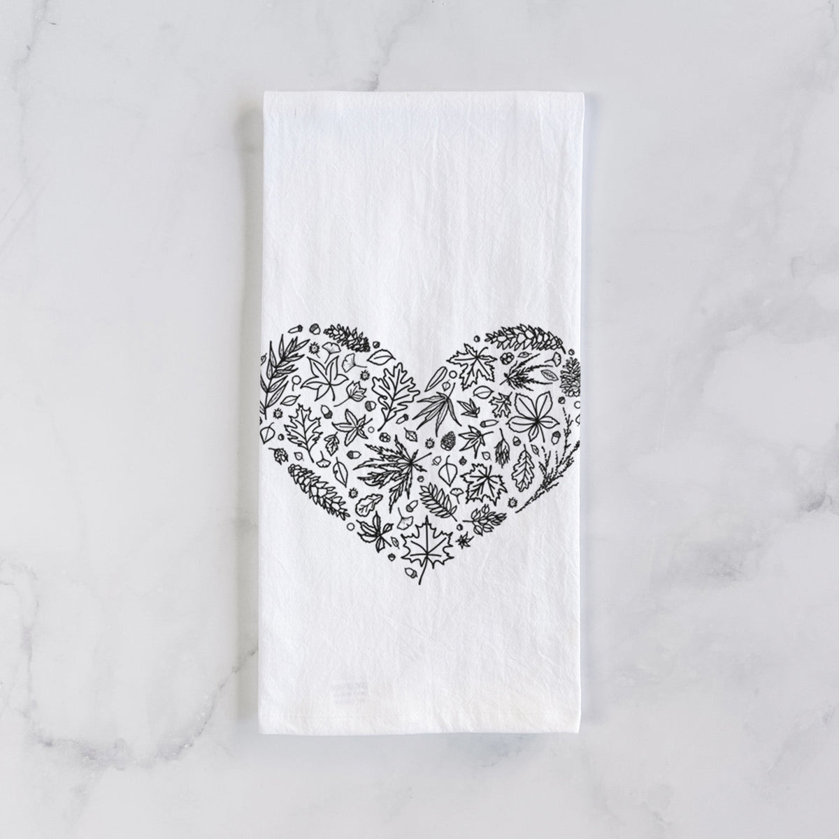 Heart Full of Autumn Leaves Tea Towel