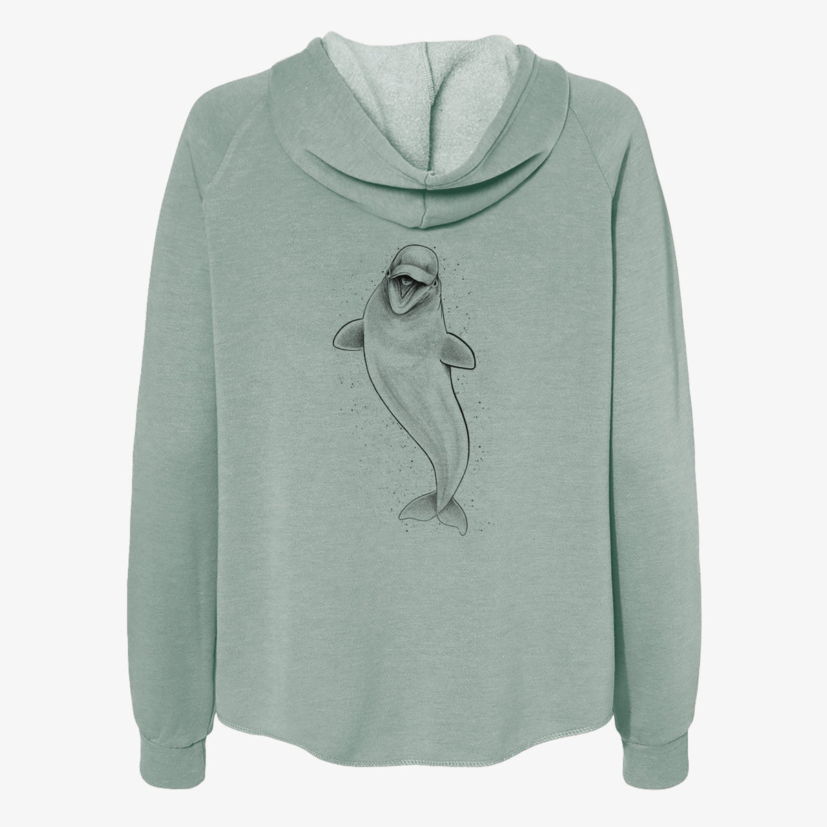 Happy Beluga Whale - Delphinapterus leucas - Women's Cali Wave Zip-Up Sweatshirt