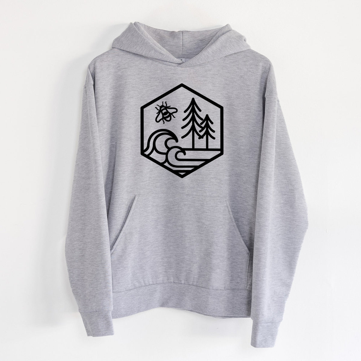 Harmonious Hexagon - Bees, Seas, Trees  - Statement Midweight Hoodie
