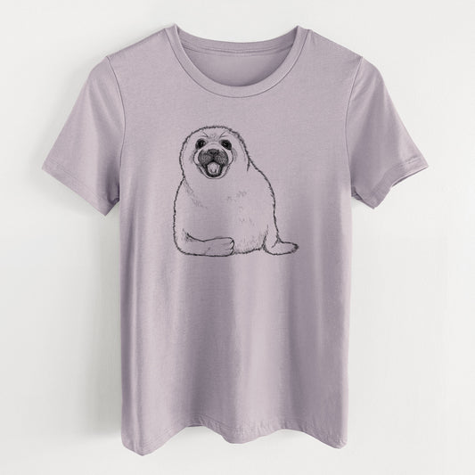 Harp Seal Pup - Pagophilus groenlandicus - Women's Lightweight Relaxed Fit 100% Cotton Crewneck