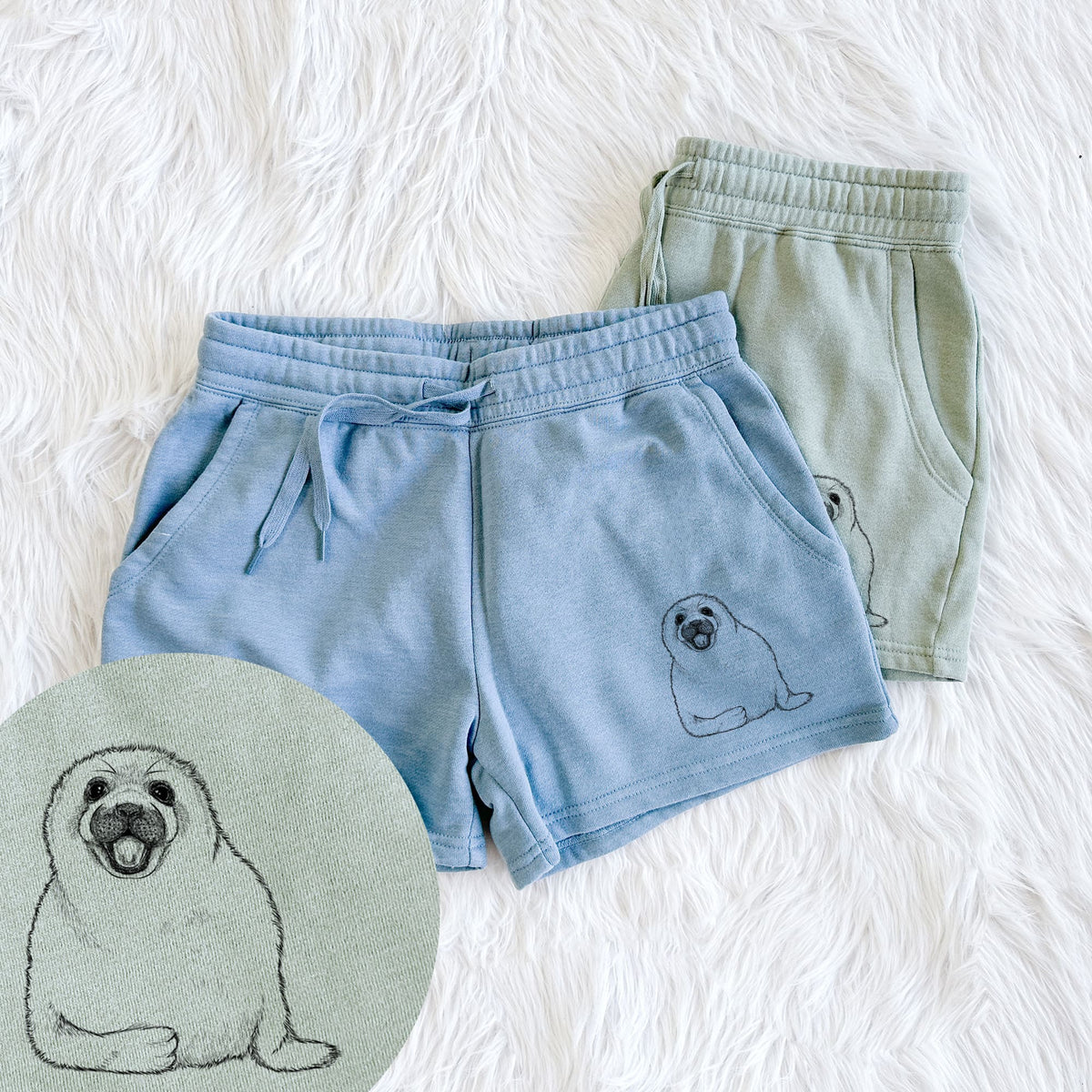 Harp Seal Pup - Pagophilus groenlandicus - Women's Cali Wave Shorts