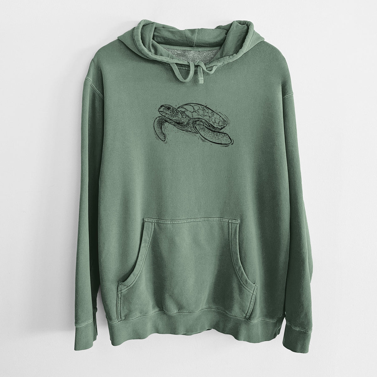 Hawksbill Sea Turtle - Eretmochelys imbricata - Unisex Pigment Dyed Hoodie