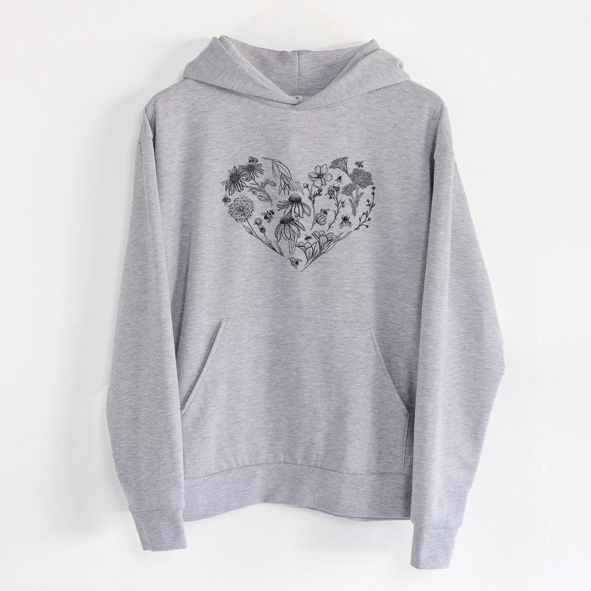 Heart Full of Blooms and Bees  - Statement Midweight Hoodie