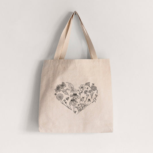 Heart Full of Blooms and Bees - Tote Bag