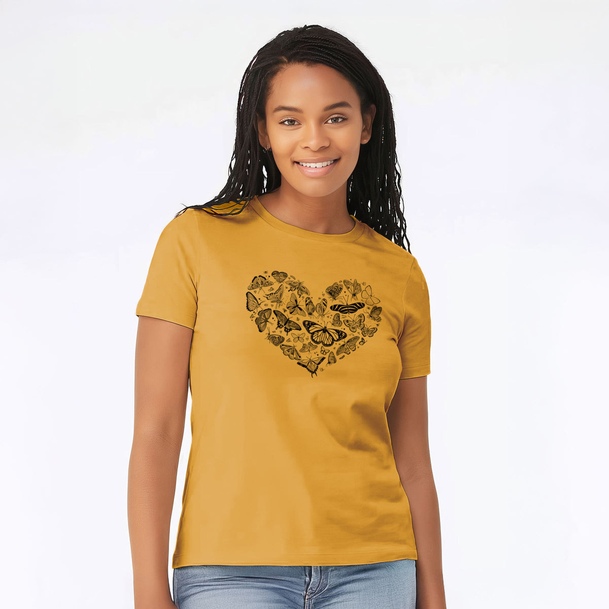 Heart Full of Butterflies - Women's Lightweight Relaxed Fit 100% Cotton Crewneck