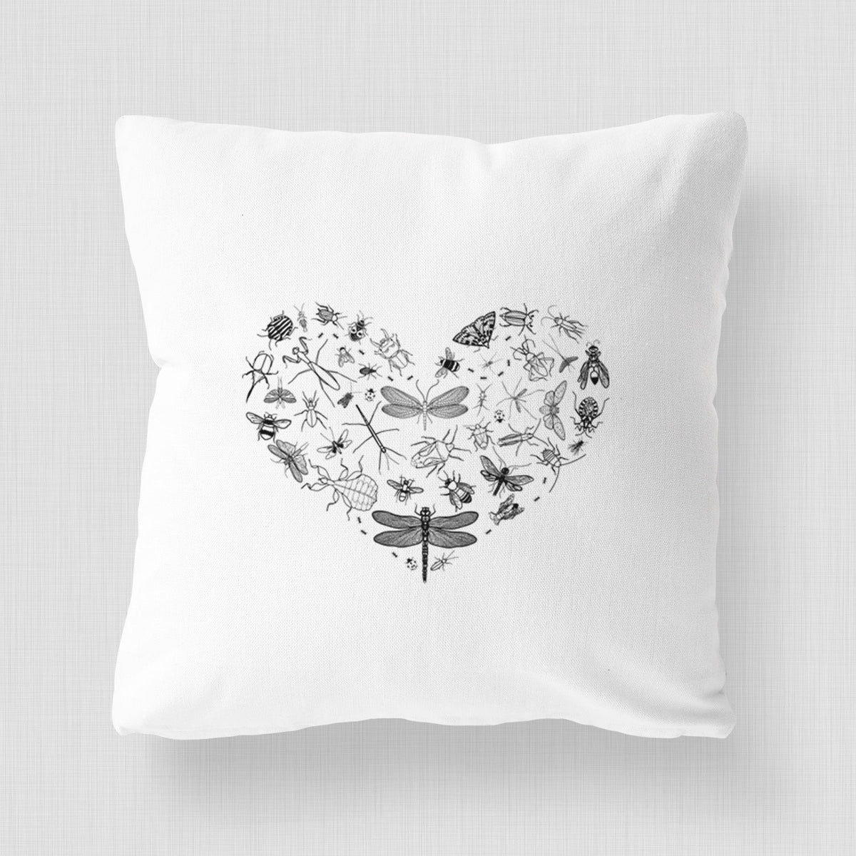 Heart Full of Insects - Throw Pillow Cover