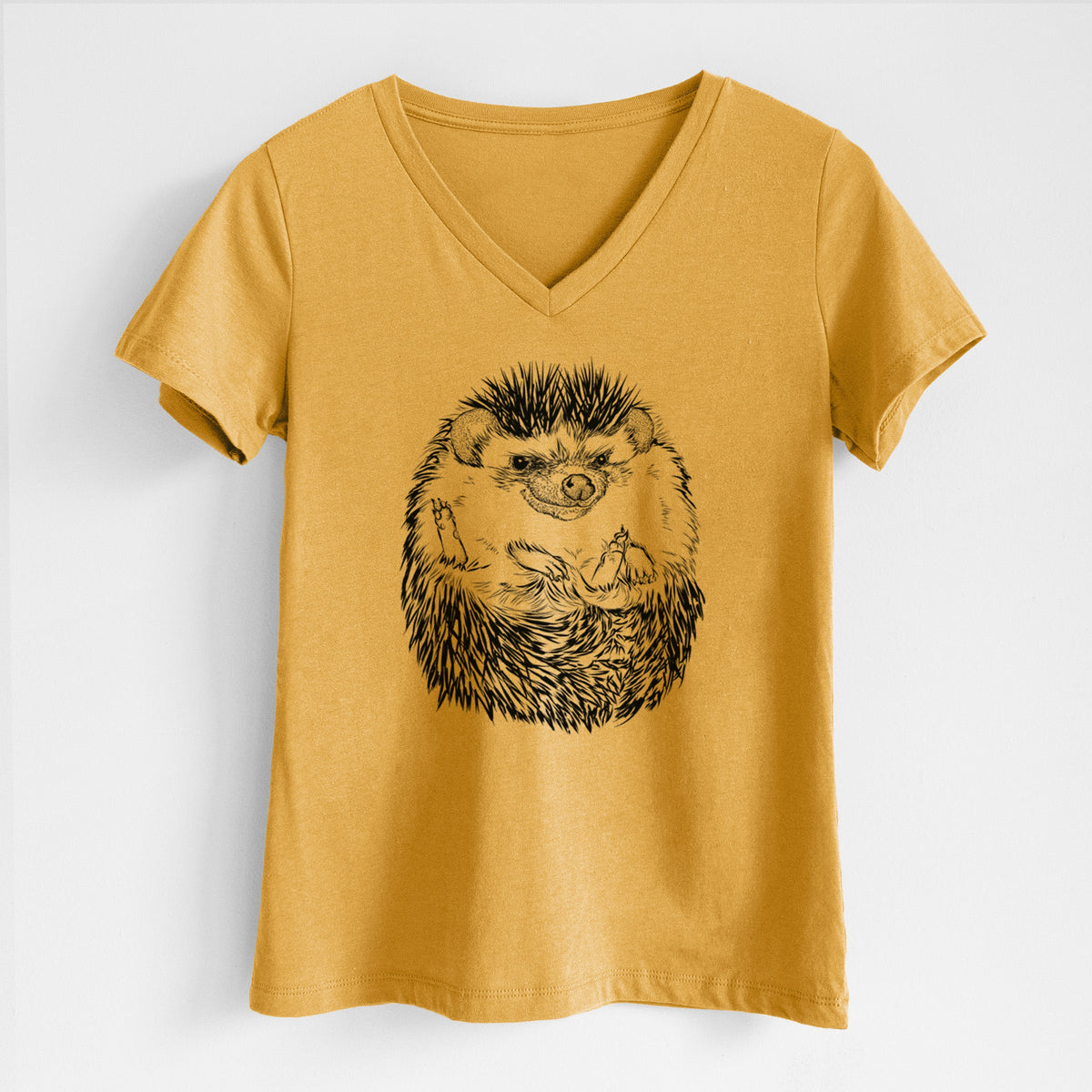 African Pygmy Hedgehog - Atelerix albiventris - Women's Lightweight Relaxed Fit 100% Cotton V-neck