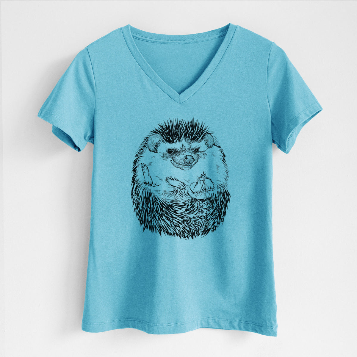 African Pygmy Hedgehog - Atelerix albiventris - Women's Lightweight Relaxed Fit 100% Cotton V-neck