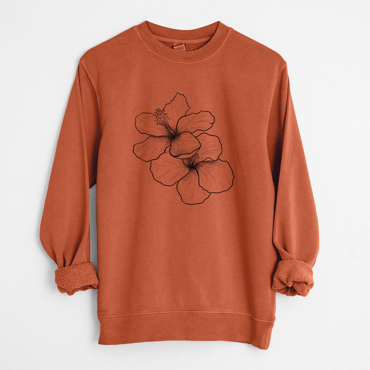 Hibiscus Flowers - Unisex Pigment Dyed Crew Sweatshirt