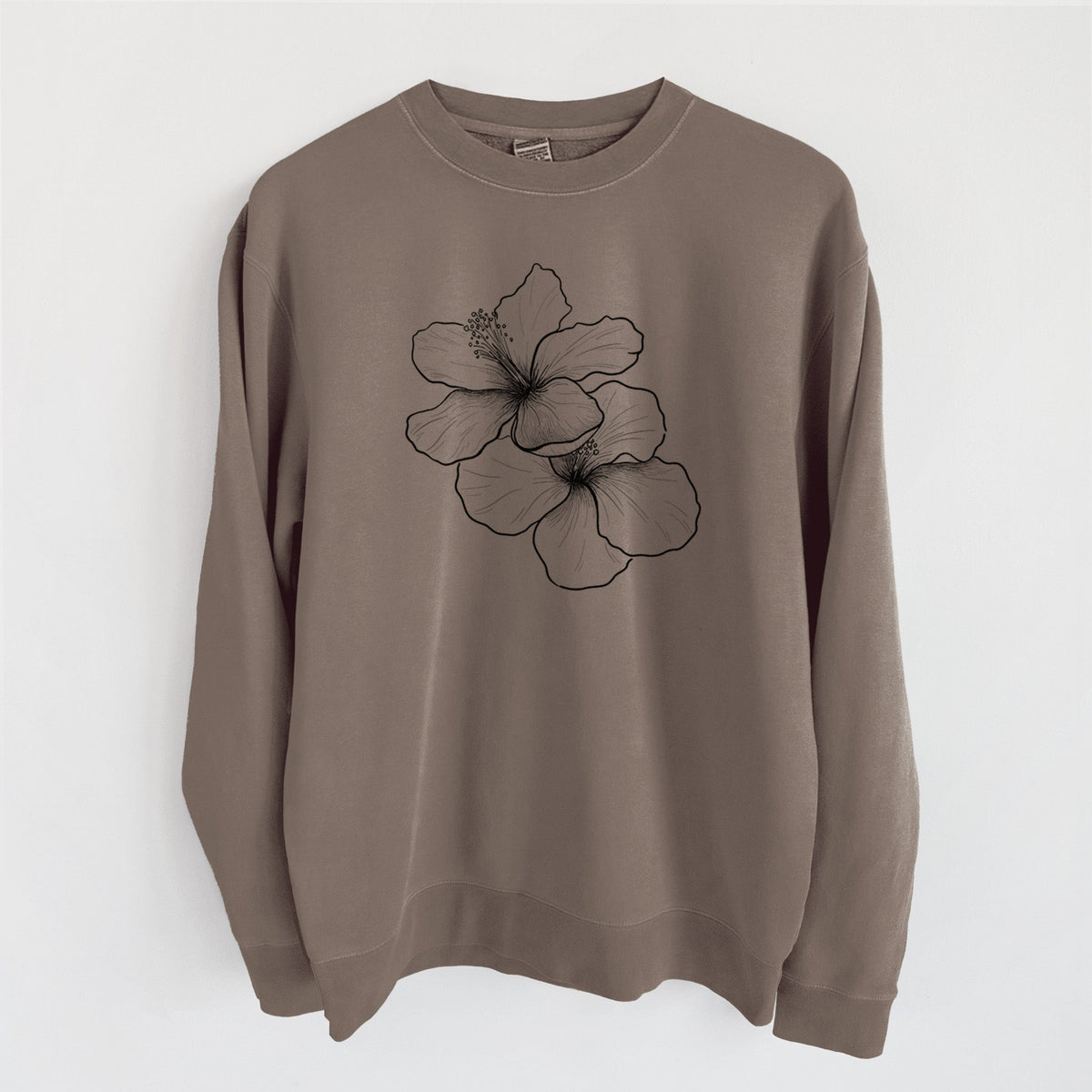 Hibiscus Flowers - Unisex Pigment Dyed Crew Sweatshirt