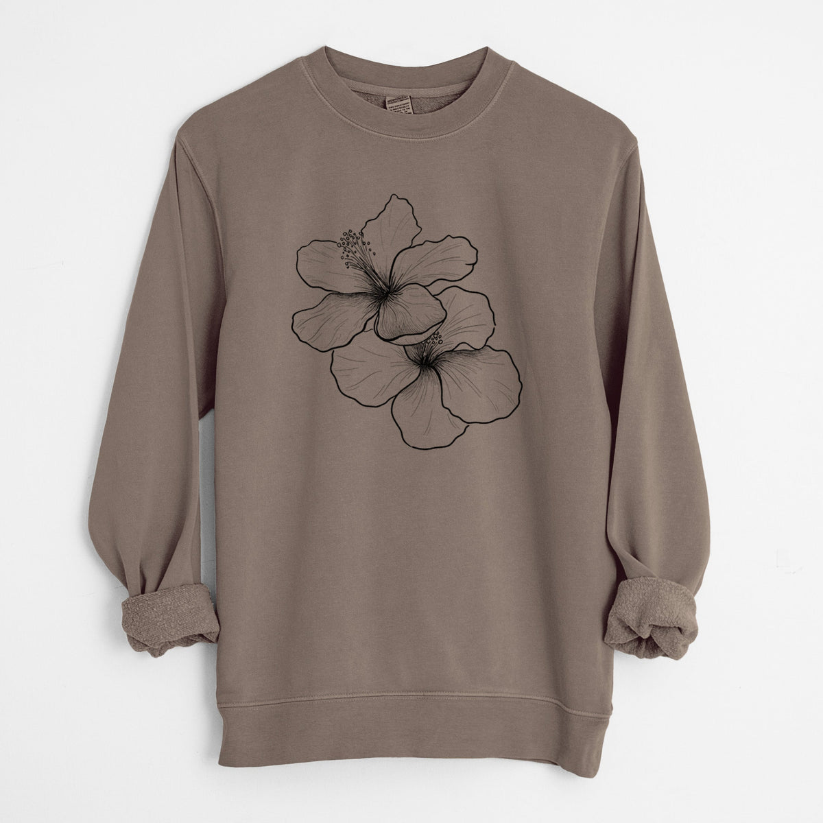 Hibiscus Flowers - Unisex Pigment Dyed Crew Sweatshirt