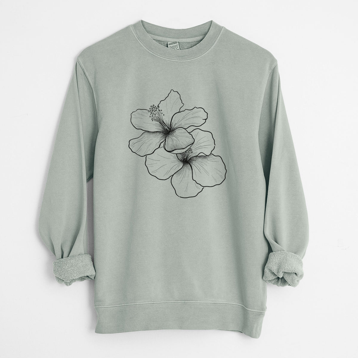 Hibiscus Flowers - Unisex Pigment Dyed Crew Sweatshirt