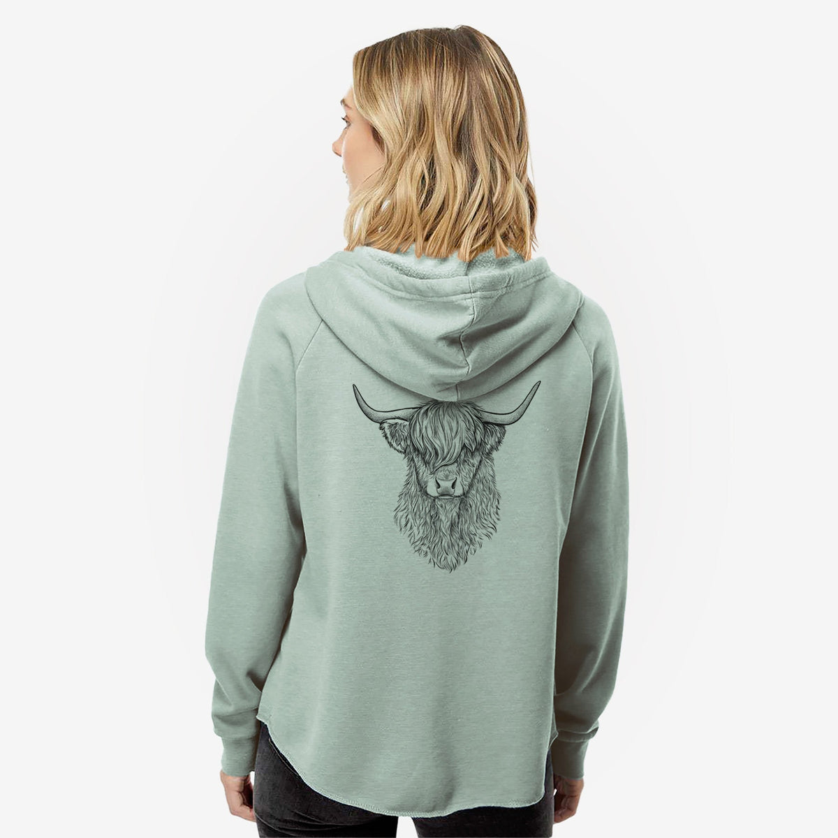 Scottish Highland Cow - Bos taurus taurus - Women's Cali Wave Zip-Up Sweatshirt