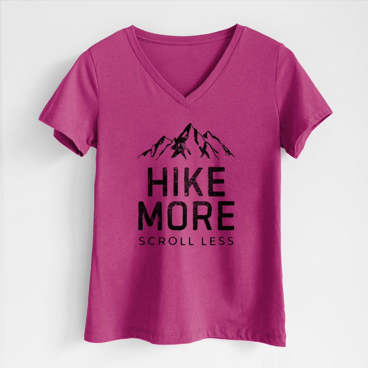 Hike More - Scroll Less - Women's Lightweight Relaxed Fit 100% Cotton V-neck