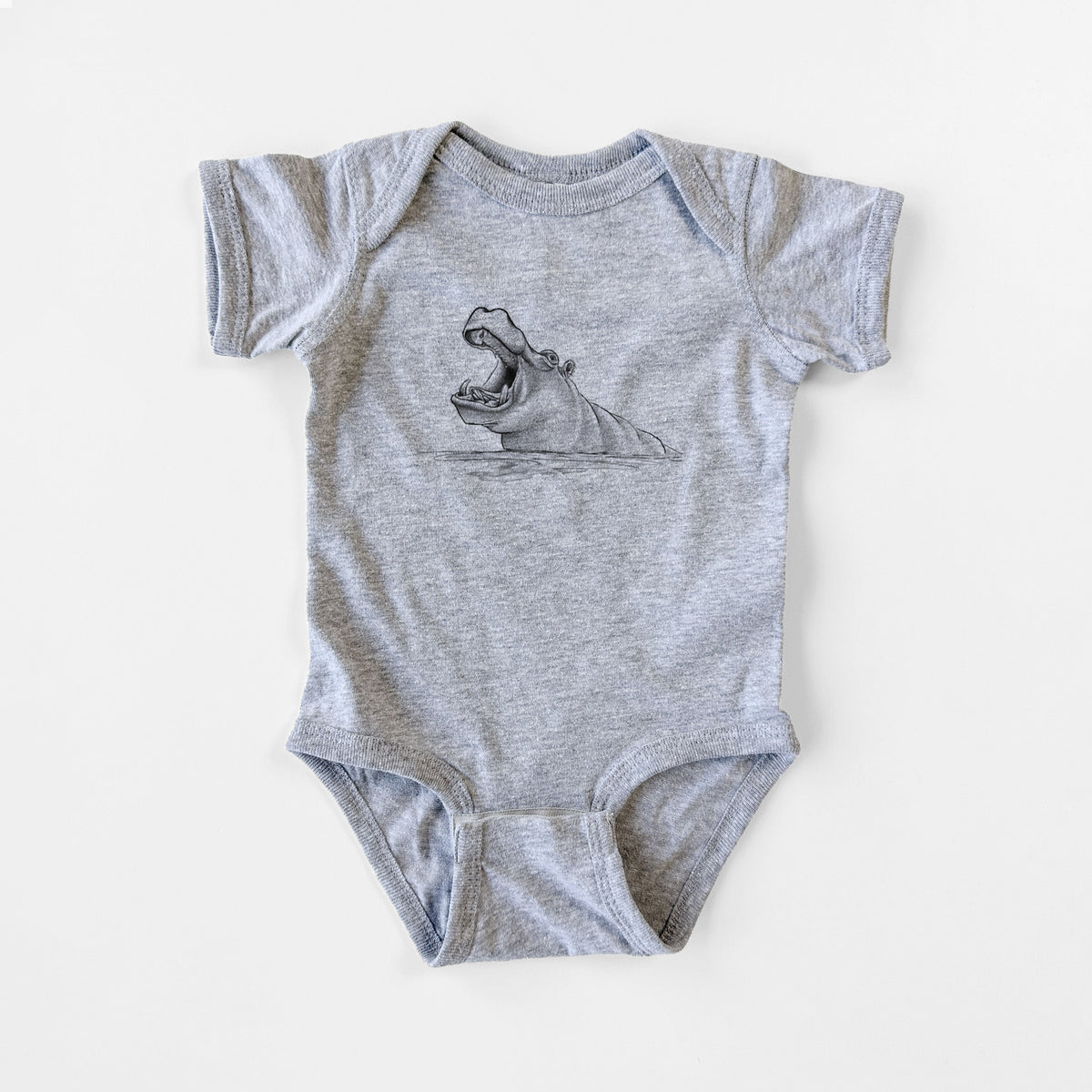 Hippo - Hippopotamus amphibius - Baby Fine Jersey Bodysuit