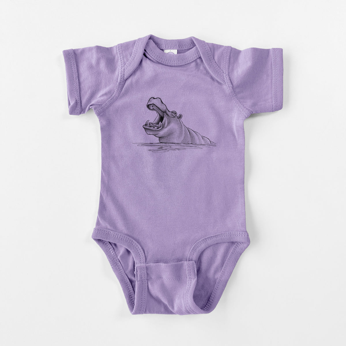 Hippo - Hippopotamus amphibius - Baby Fine Jersey Bodysuit