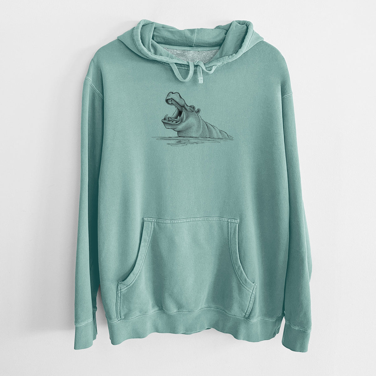 Hippo - Hippopotamus amphibius - Unisex Pigment Dyed Hoodie