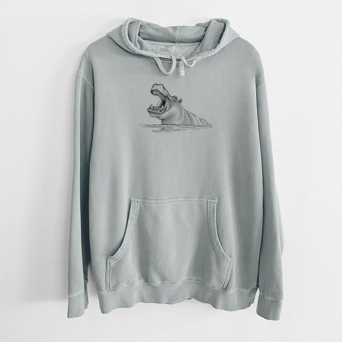 Hippo - Hippopotamus amphibius - Unisex Pigment Dyed Hoodie