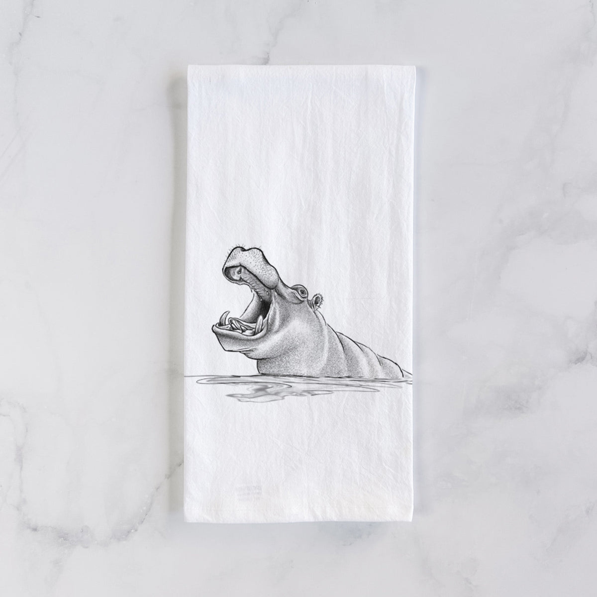 Hippo - Hippopotamus amphibius Tea Towel