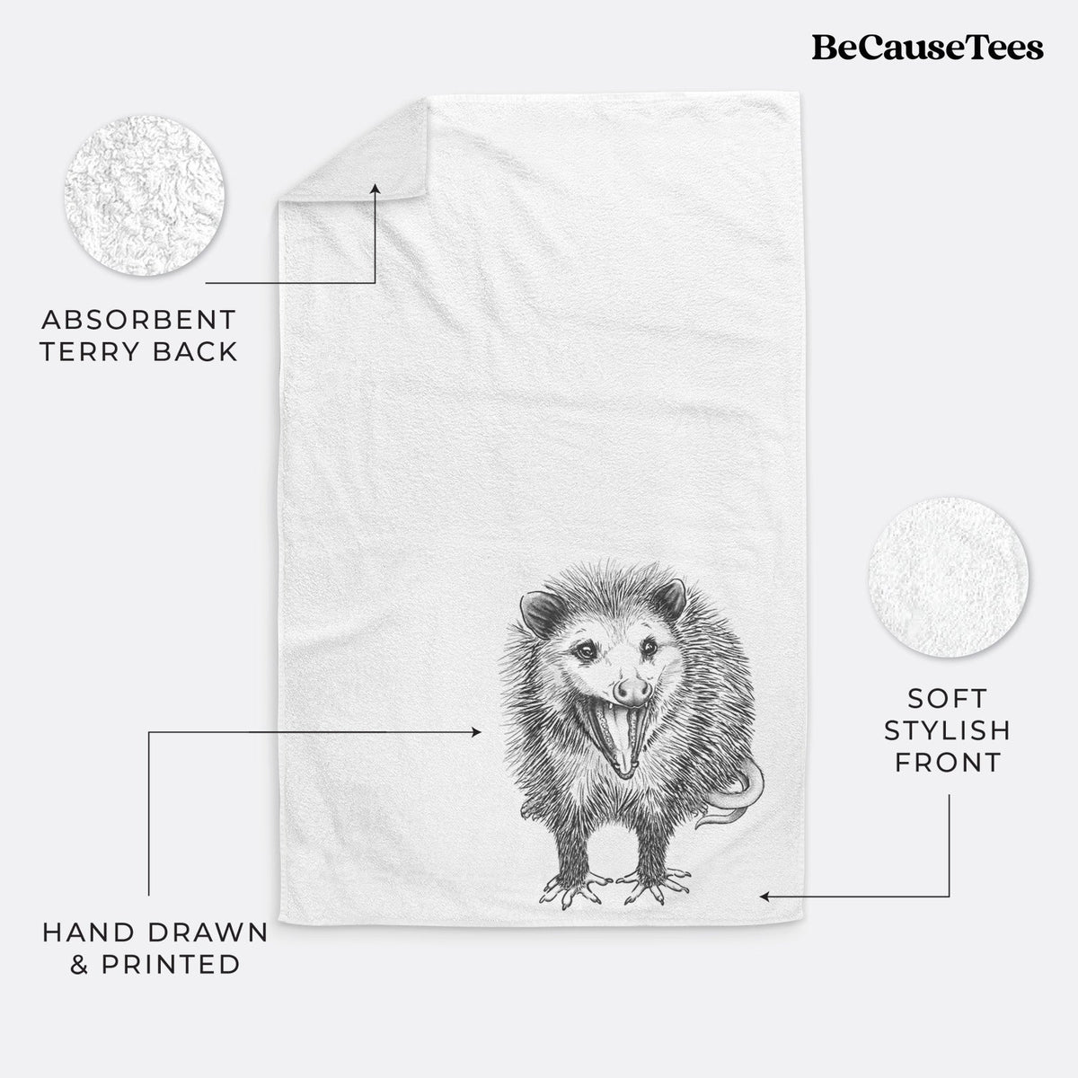 Hissing Opossum - Didelphidae Premium Decorative Hand Towel