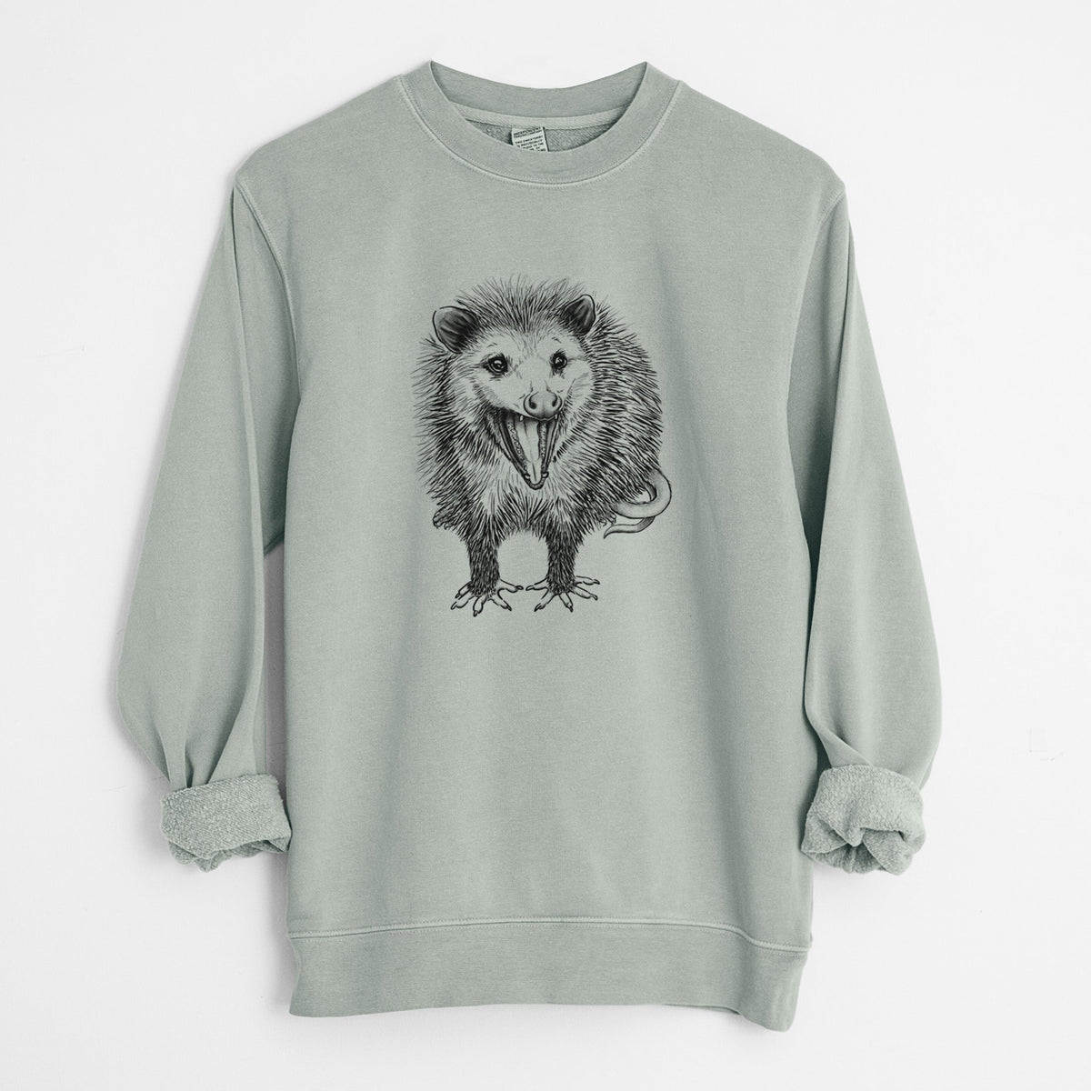 Hissing Opossum - Didelphidae - Unisex Pigment Dyed Crew Sweatshirt