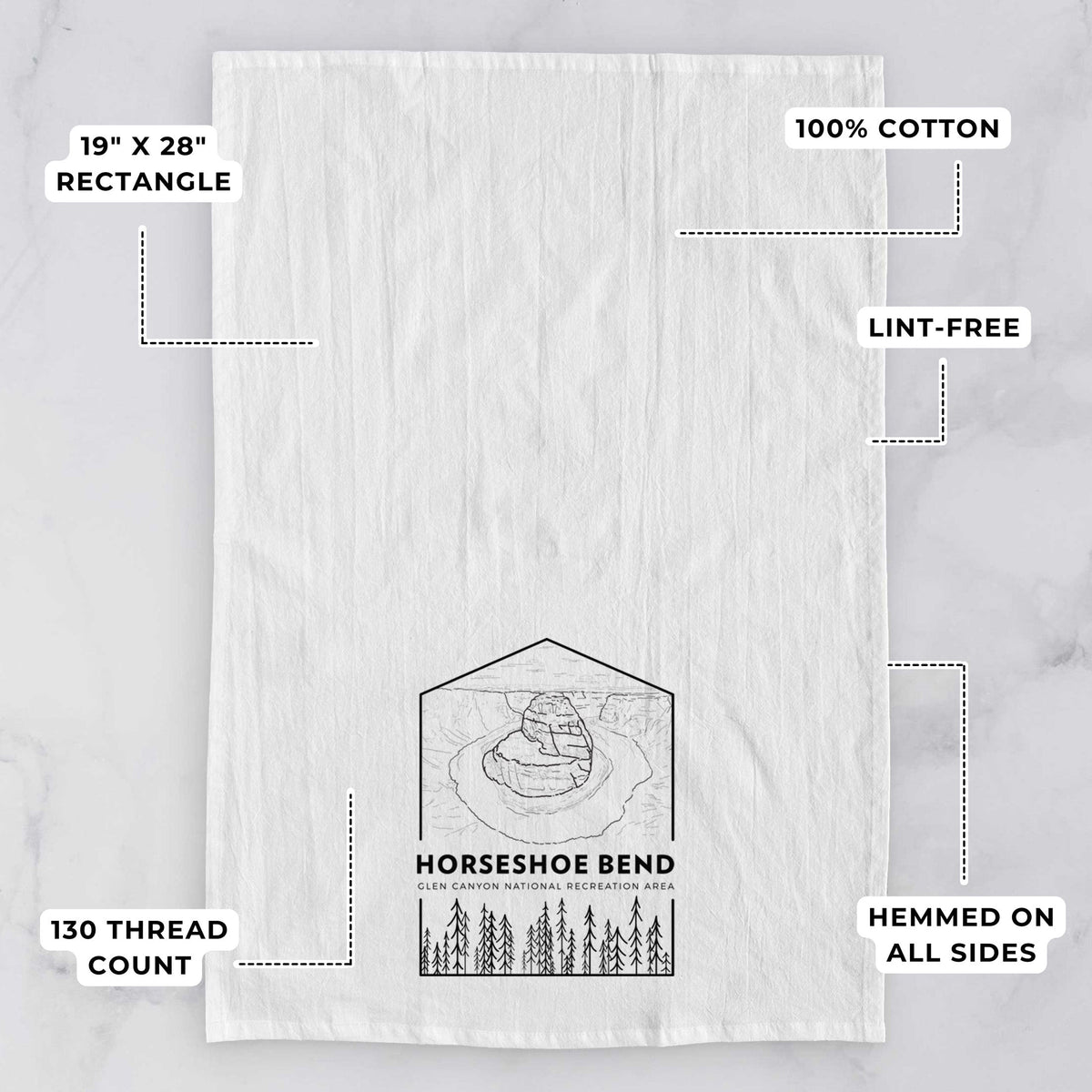 Horseshoe Bend - Glen Canyon National Recreation Area Tea Towel